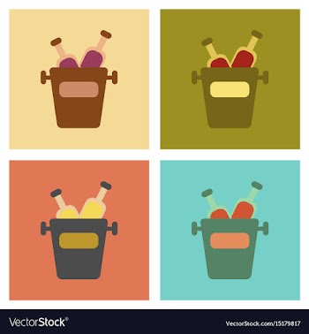 Assembly flat icons poker bottle bucket vector image
