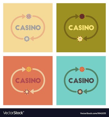 Assembly flat icons poker casino chips vector image
