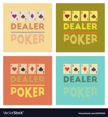 Assembly flat icons poker casino dealer vector image