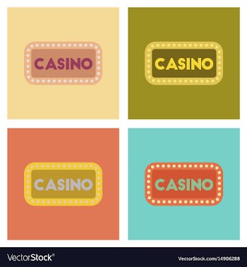 Assembly flat icons poker casino sign vector image