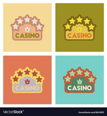 Assembly flat icons poker casino sign vector image