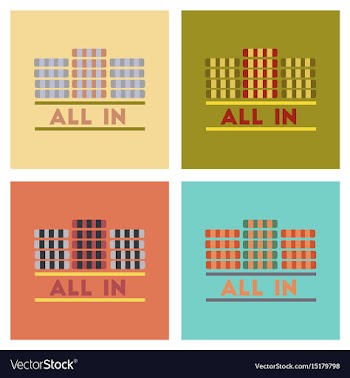 Assembly flat icons poker chips all in vector image