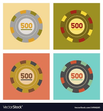 Assembly flat icons poker chips vector image