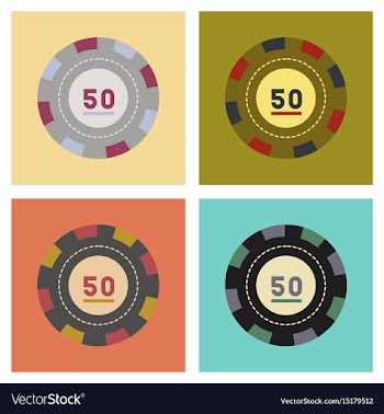 Assembly flat icons poker chips vector image