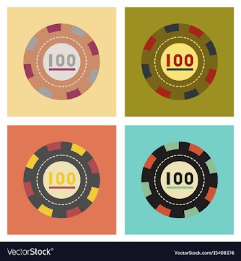 Assembly flat icons poker chips vector image