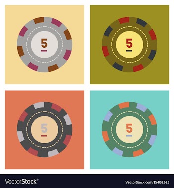 Assembly flat icons poker chips vector image