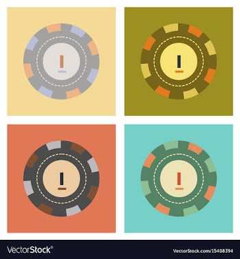 Assembly flat icons poker chips vector image