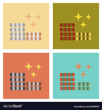 Assembly flat icons poker chips vector image
