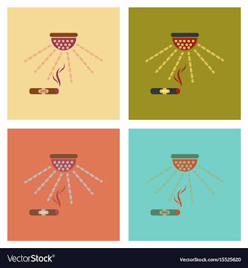 Assembly flat icons poker cigar smoke alarm vector image
