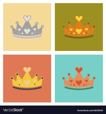 Assembly flat icons poker crown royal vector image