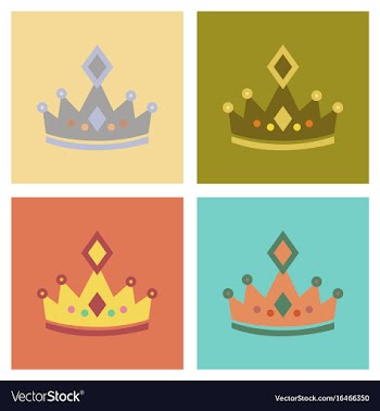 Assembly flat icons poker crown royal vector image