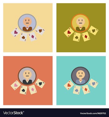 Assembly flat icons poker dealer casino vector image