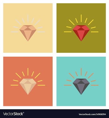 Assembly flat icons poker diamond symbol vector image