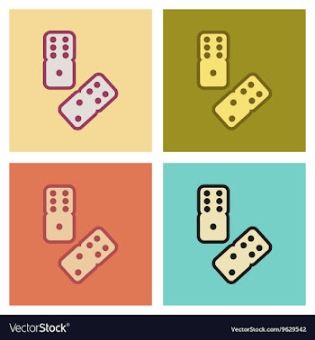 Assembly flat icons poker dice lucky vector image