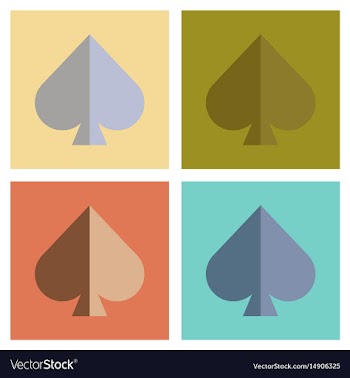 Assembly flat icons poker game spades vector image