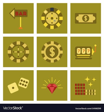 Assembly flat icons poker game vector image