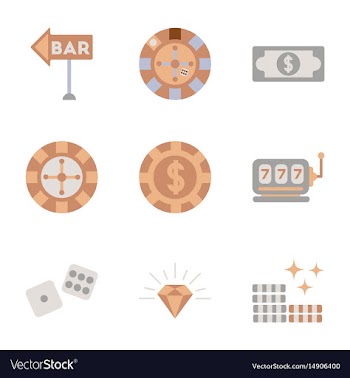 Assembly flat icons poker game vector image