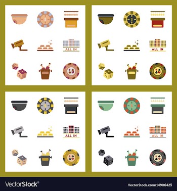 Assembly flat icons poker game vector image
