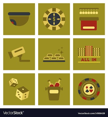 Assembly flat icons poker game vector image