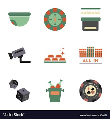 Assembly flat icons poker game vector image