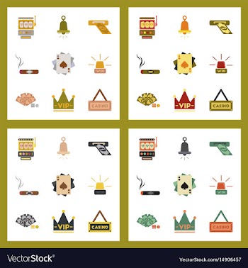 Assembly flat icons poker game vector image
