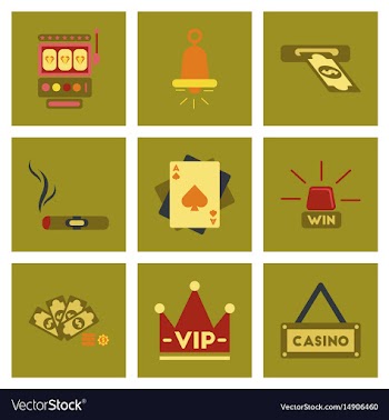 Assembly flat icons poker game vector image