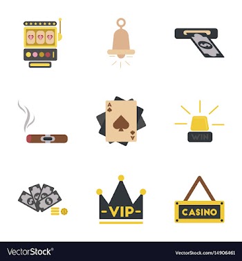 Assembly flat icons poker game vector image