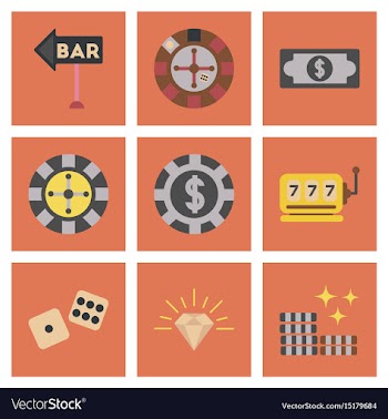 Assembly flat icons poker game vector image
