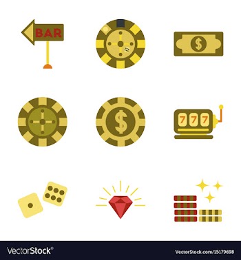 Assembly flat icons poker game vector image