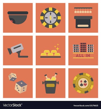 Assembly flat icons poker game vector image