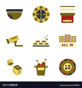 Assembly flat icons poker game vector image