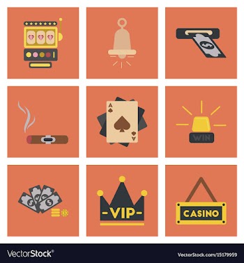 Assembly flat icons poker game vector image