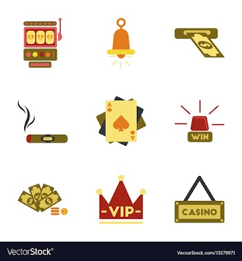 Assembly flat icons poker game vector image