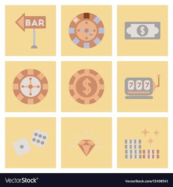 Assembly flat icons poker game vector image