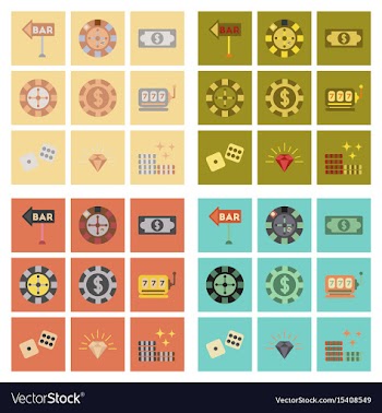 Assembly flat icons poker game vector image