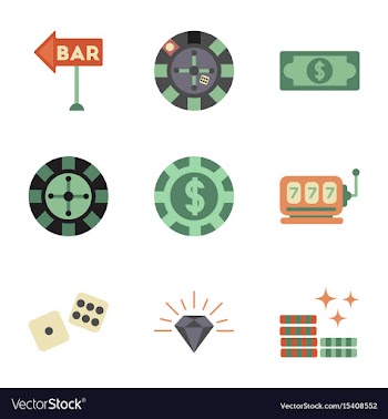 Assembly flat icons poker game vector image