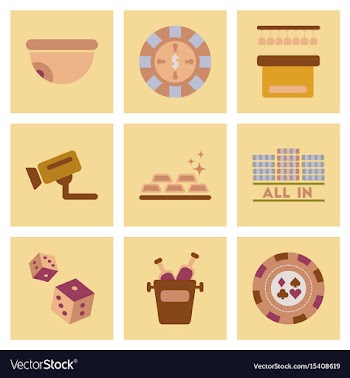 Assembly flat icons poker game vector image