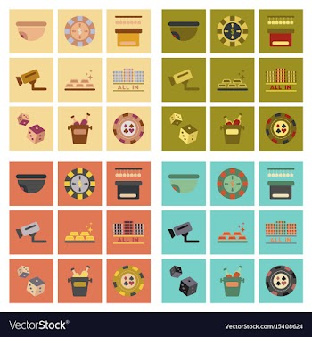 Assembly flat icons poker game vector image