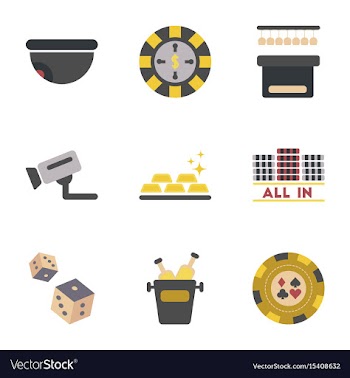 Assembly flat icons poker game vector image