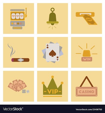 Assembly flat icons poker game vector image