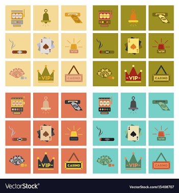 Assembly flat icons poker game vector image