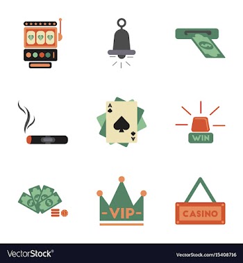 Assembly flat icons poker game vector image