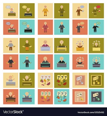 Assembly flat icons poker game vector image