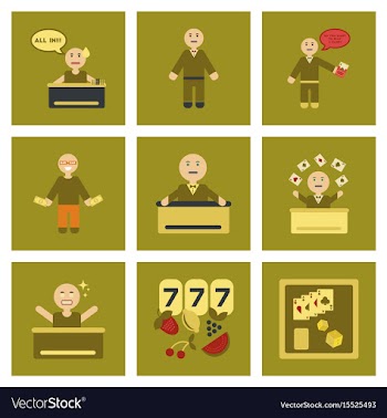 Assembly flat icons poker game vector image