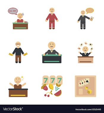 Assembly flat icons poker game vector image