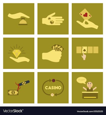 Assembly flat icons poker game vector image