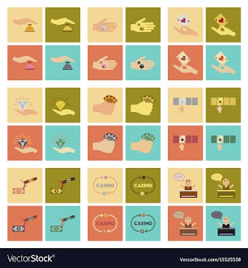 Assembly flat icons poker game vector image