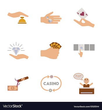 Assembly flat icons poker game vector image
