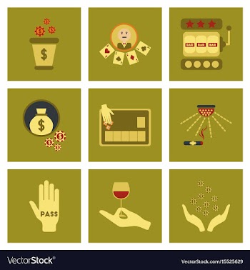 Assembly flat icons poker game vector image