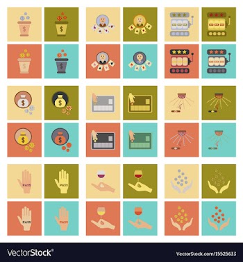 Assembly flat icons poker game vector image